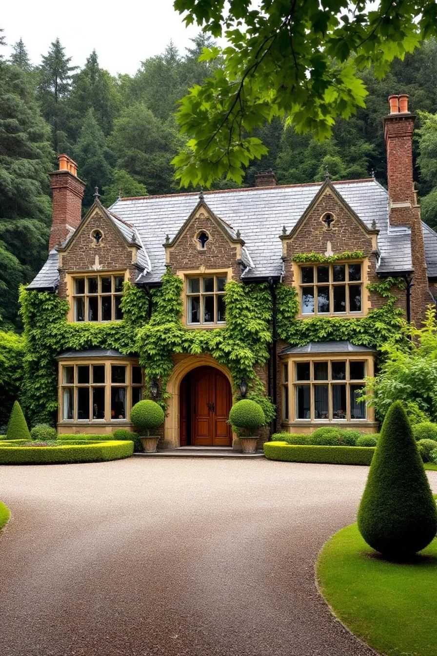 A Fairytale Facade Framed by Evergreens