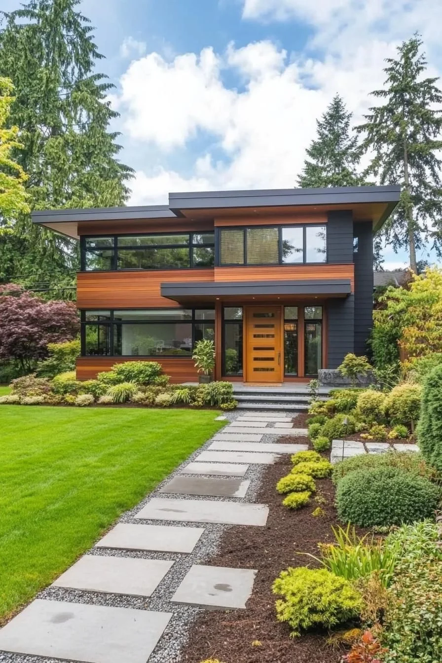 A Contemporary Home With Wood Accents