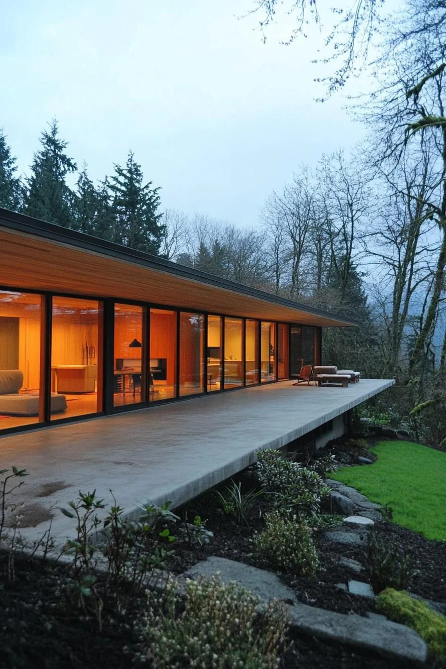 Linear Long House with Panoramic Views