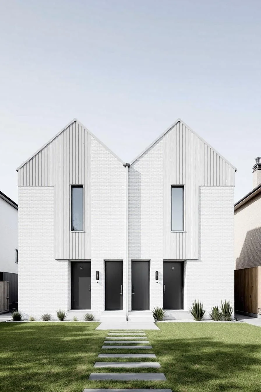 Brick Duplex Gabled Pair