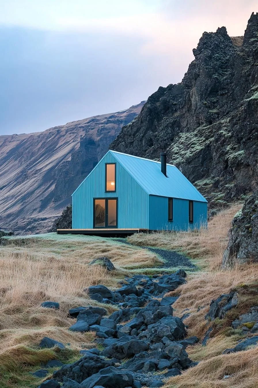 A Turquoise Cabin High in the Alps