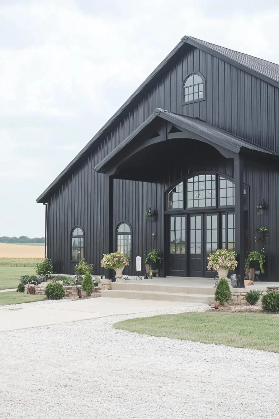A Black Barn-Style Home on the Prairie