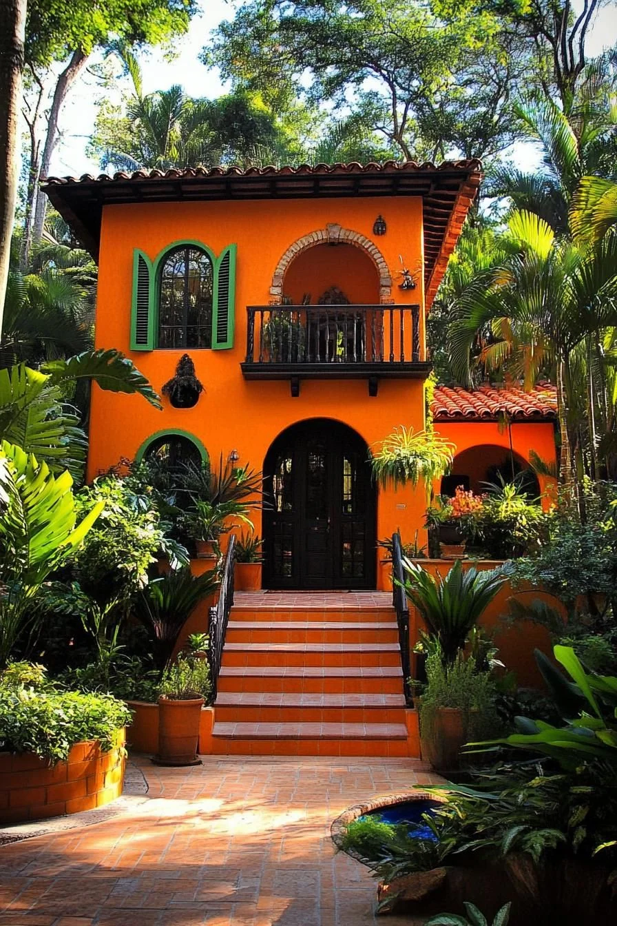 A Citrus-Toned Home Wrapped in Jungle