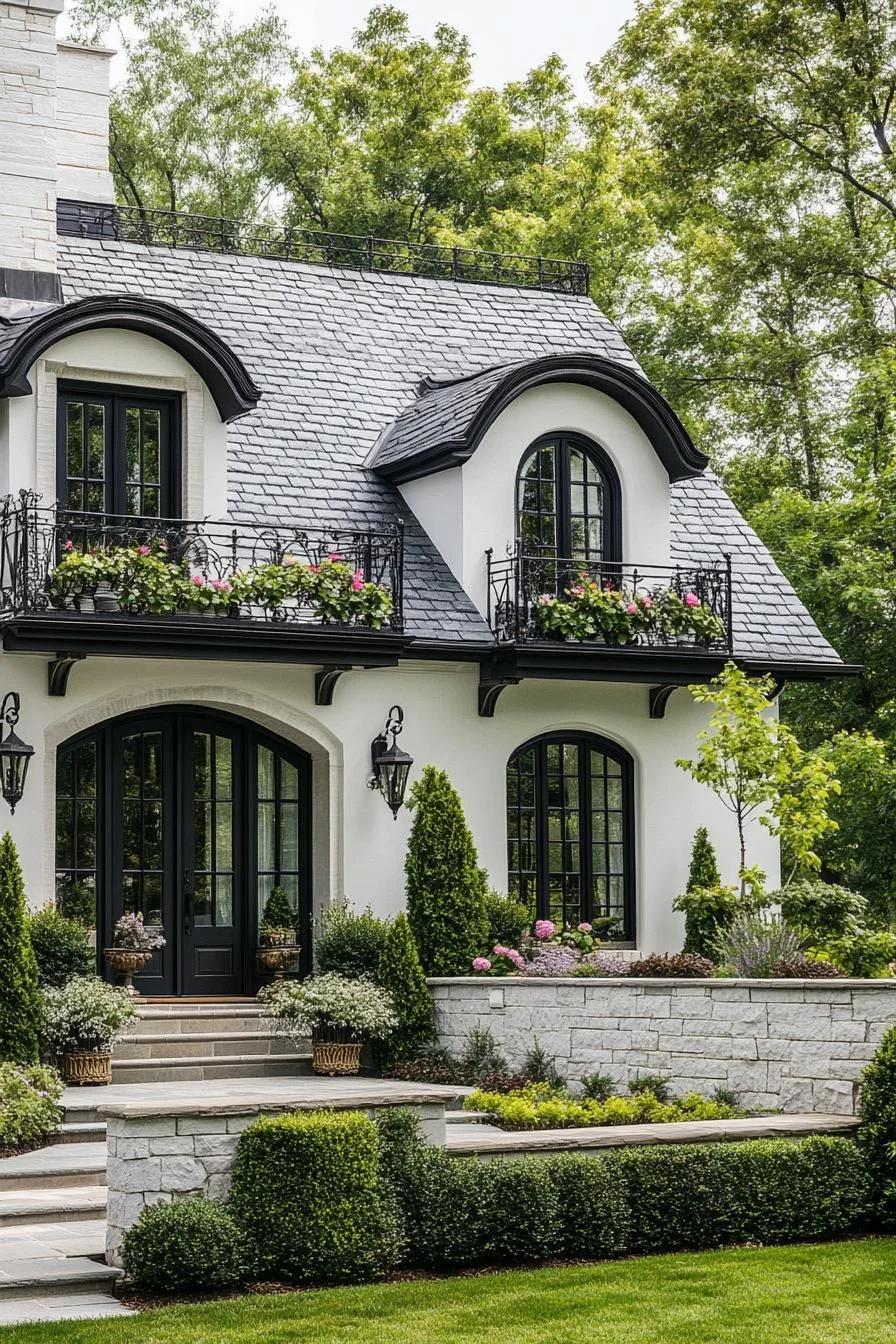 White House Featuring Charming Balconies
