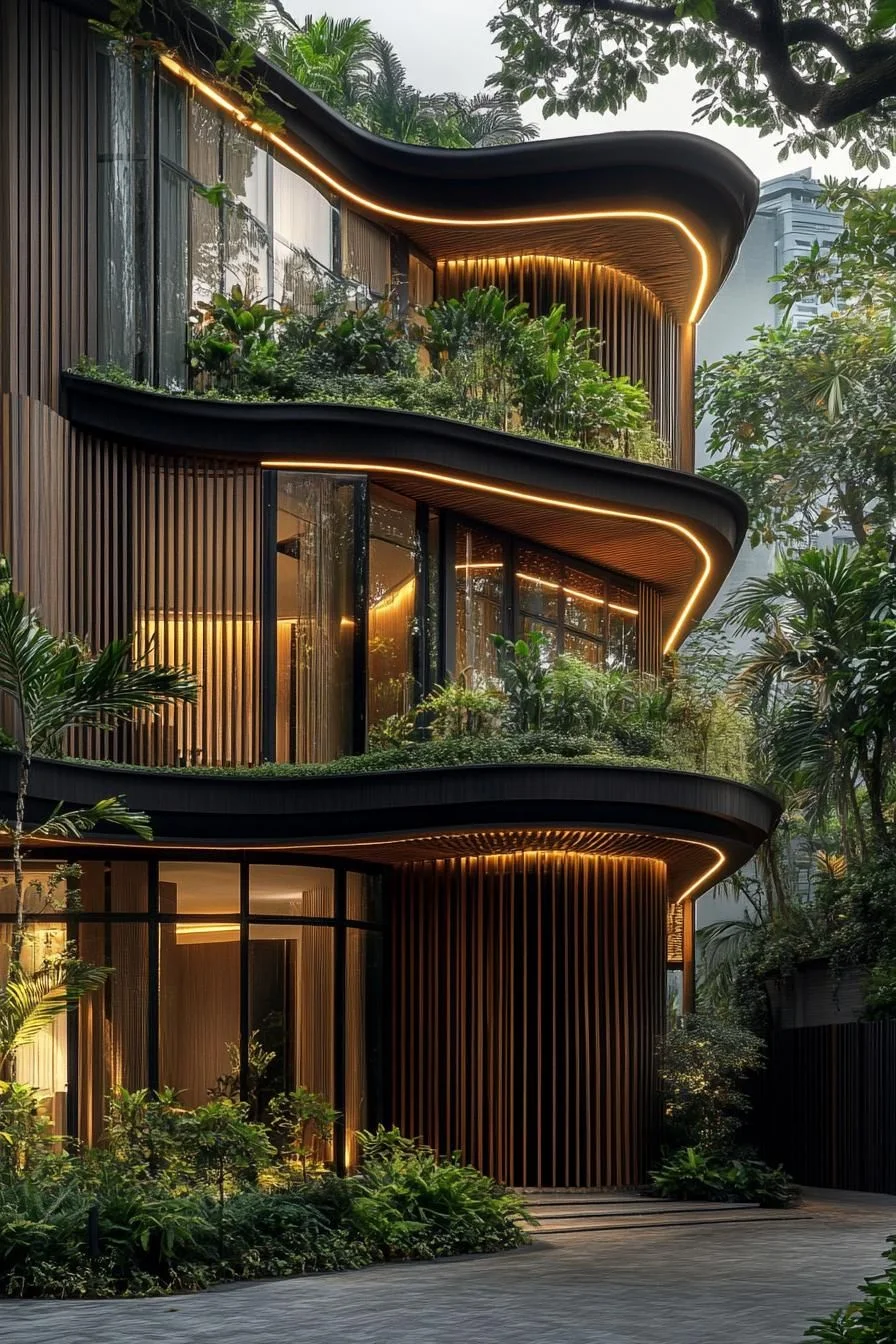 Terraced Jungle-Inspired Retreat