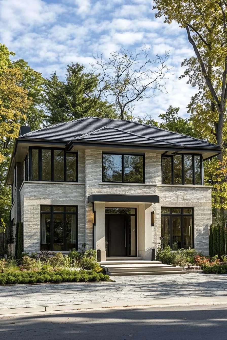 A Twist on the Chic Stone-Front Manor