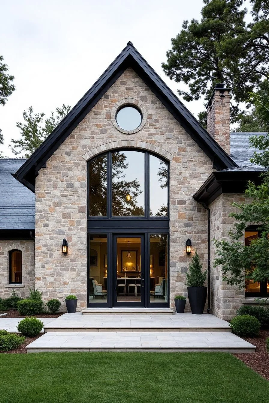 A Stone Farmhouse with a Circular Charm