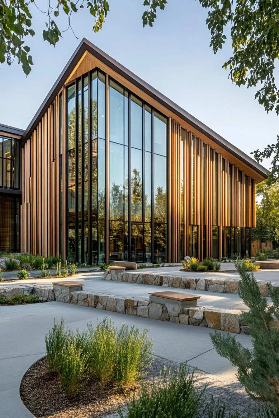 Diagonal Lines of Timber and Glass
