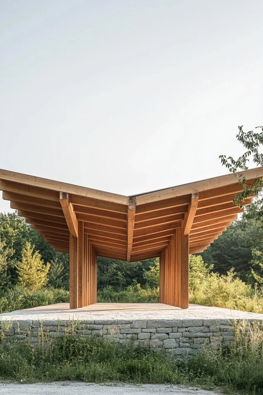 V-Shaped Timber Pavilion
