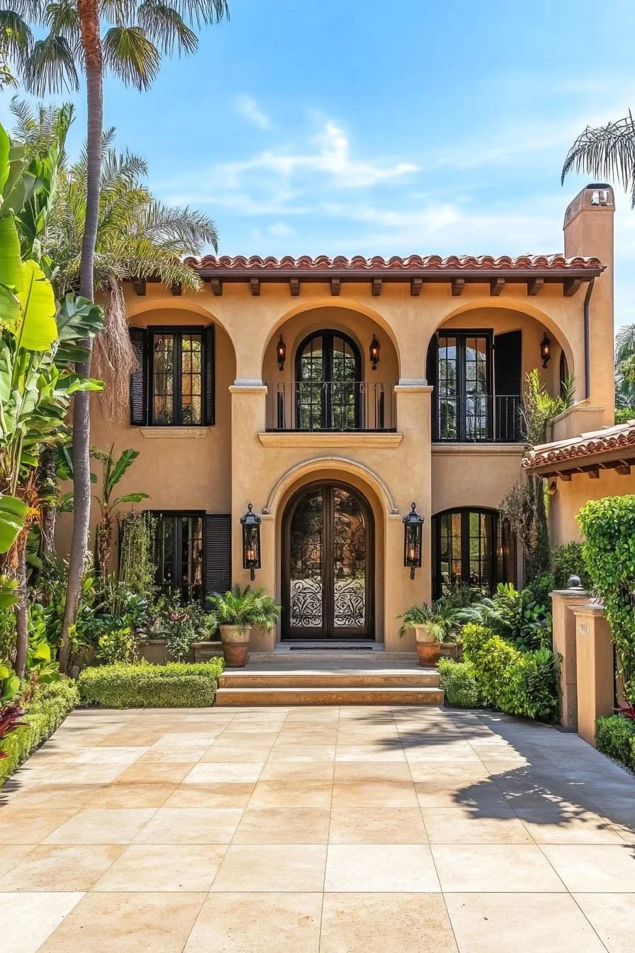 Tuscan Terracotta House with Tropical Landscaping