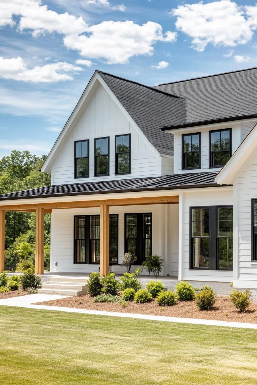 White House Featuring a Wooden Porch