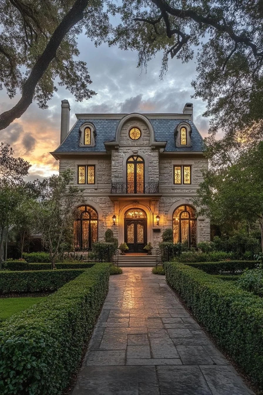 Statuesque Chateau With Glowing Allure