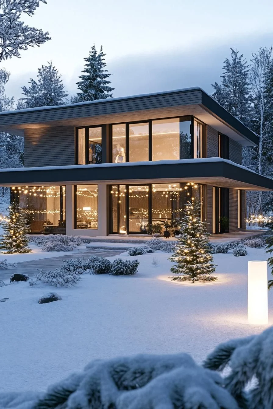 Modern Home Dressed for Winter