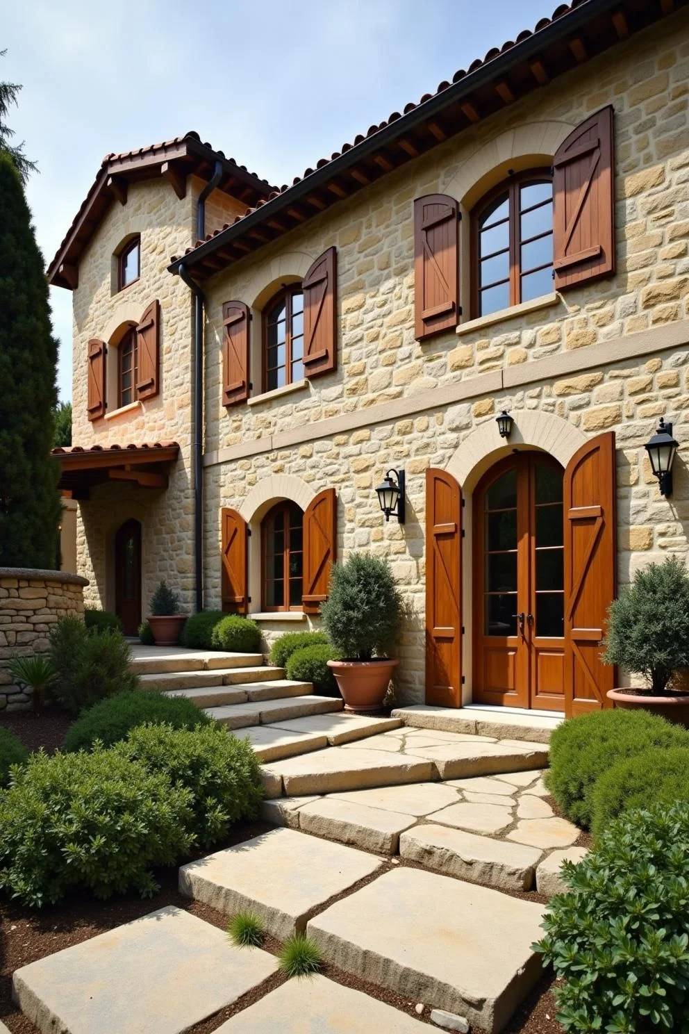 Stone Cottage With Wooden Door Detail