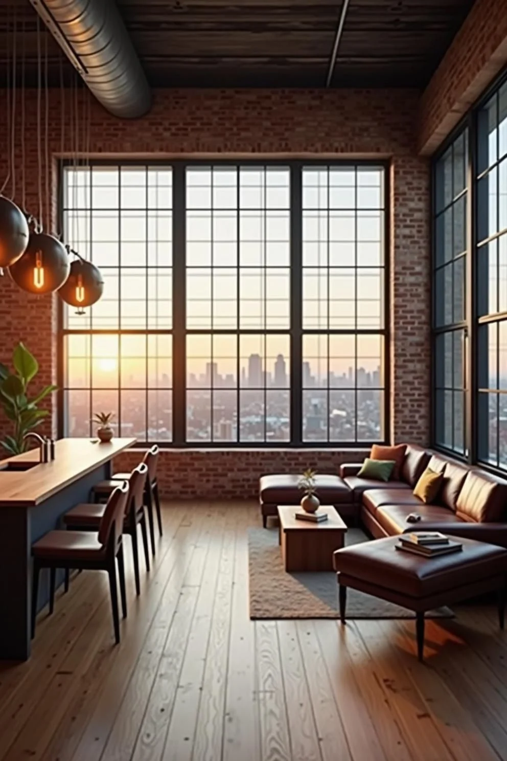 Loft Style with Brick and Glass Details