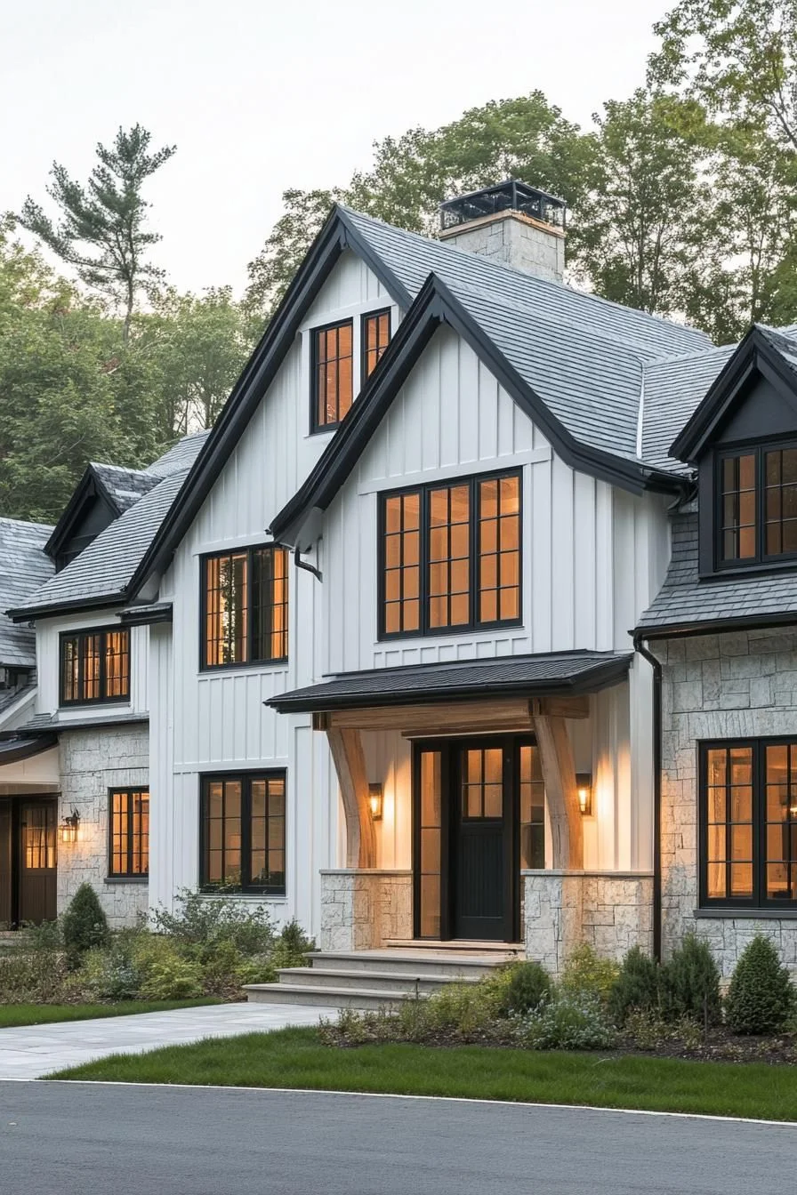 22) Ivory Home Outlined in Noir