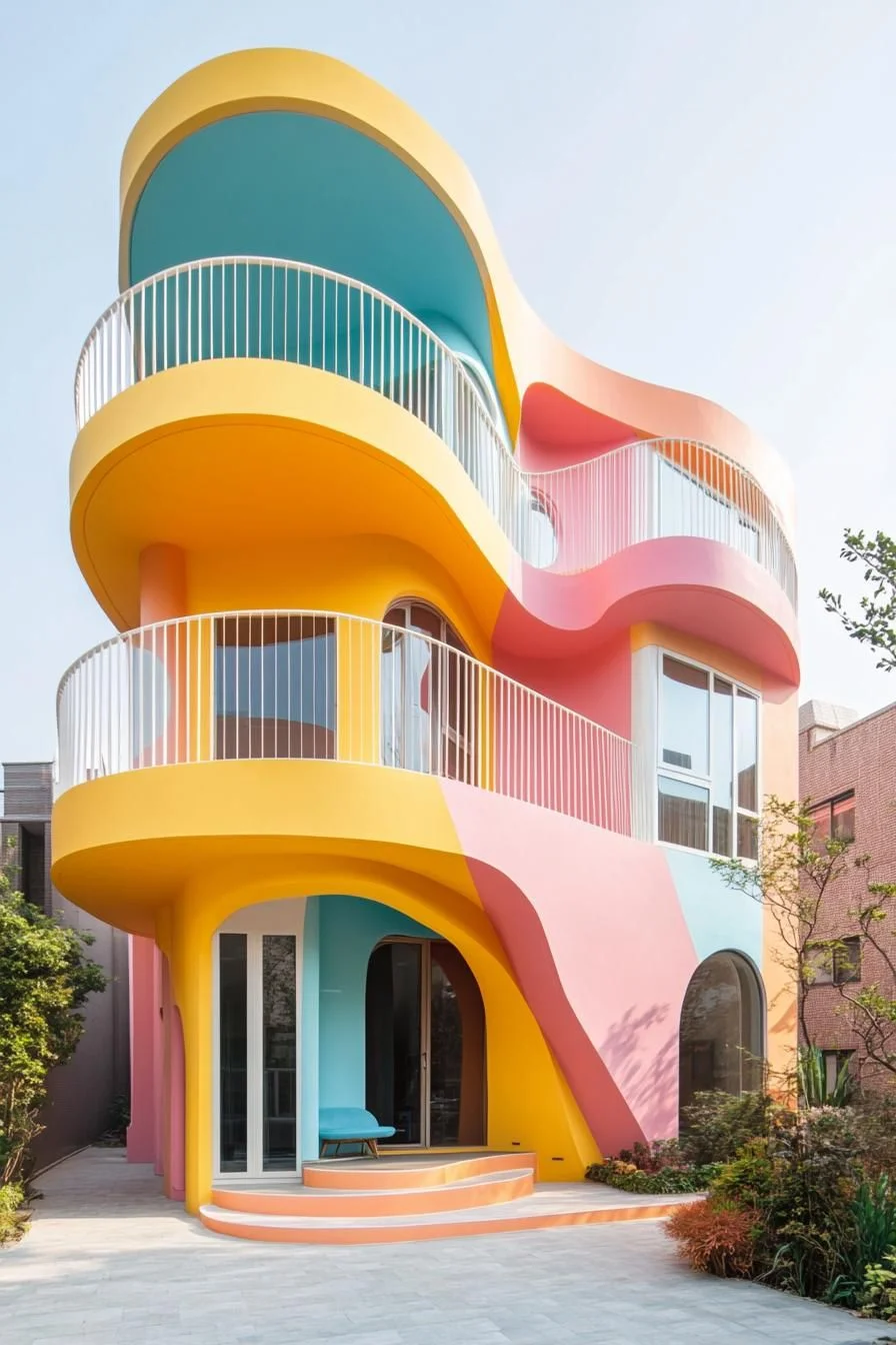 Curved Wave-Shaped House Facade