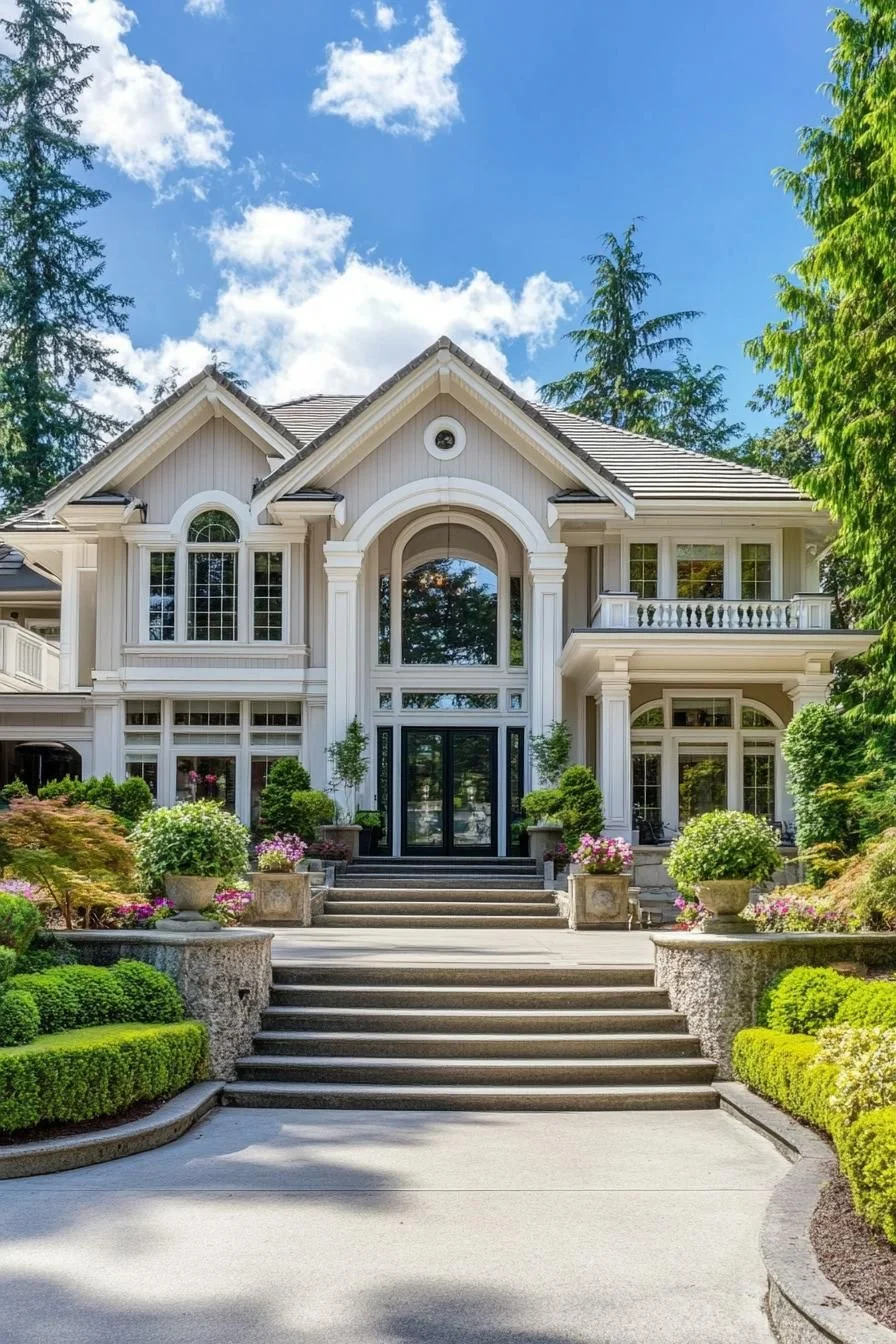 White Facades Paired with Lush Greenery