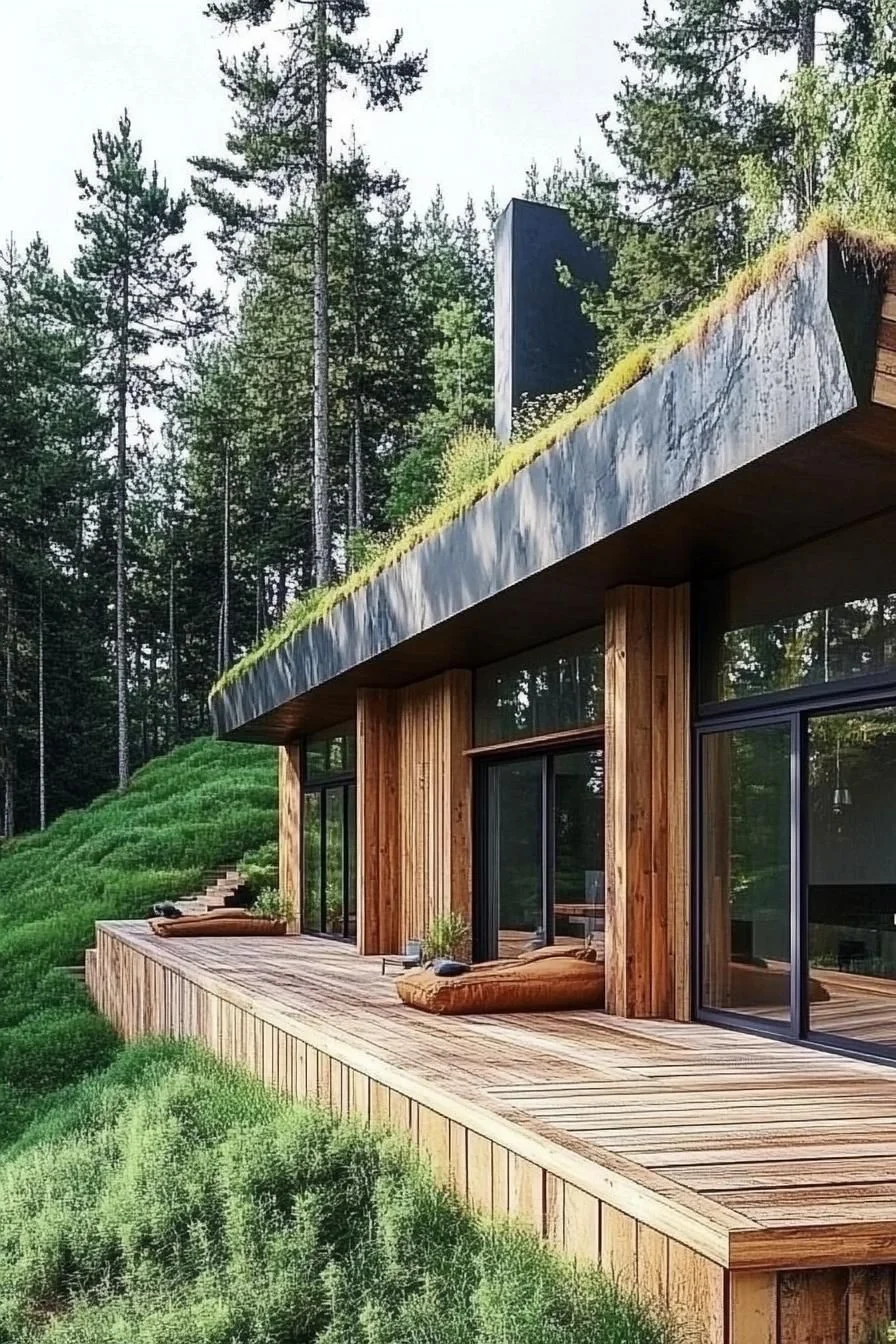 A Forest Retreat Topped with a Living Roof