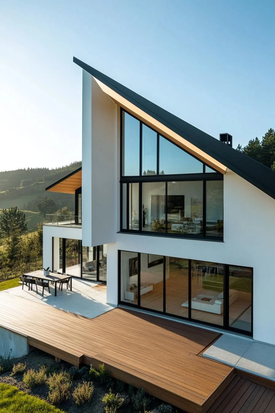 A Triangular Home With a Scenic View