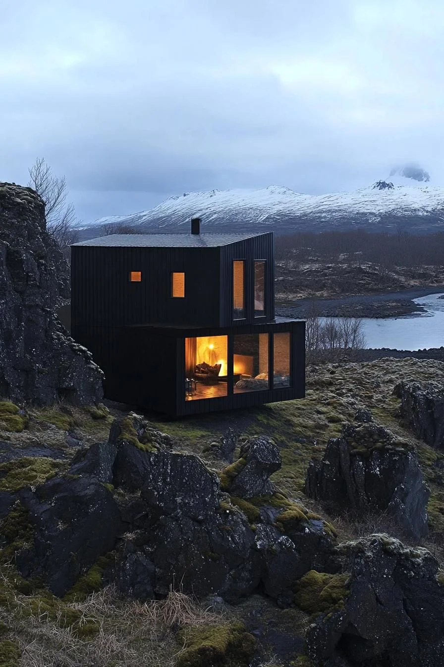 Black Metal Homes in Rugged Landscapes