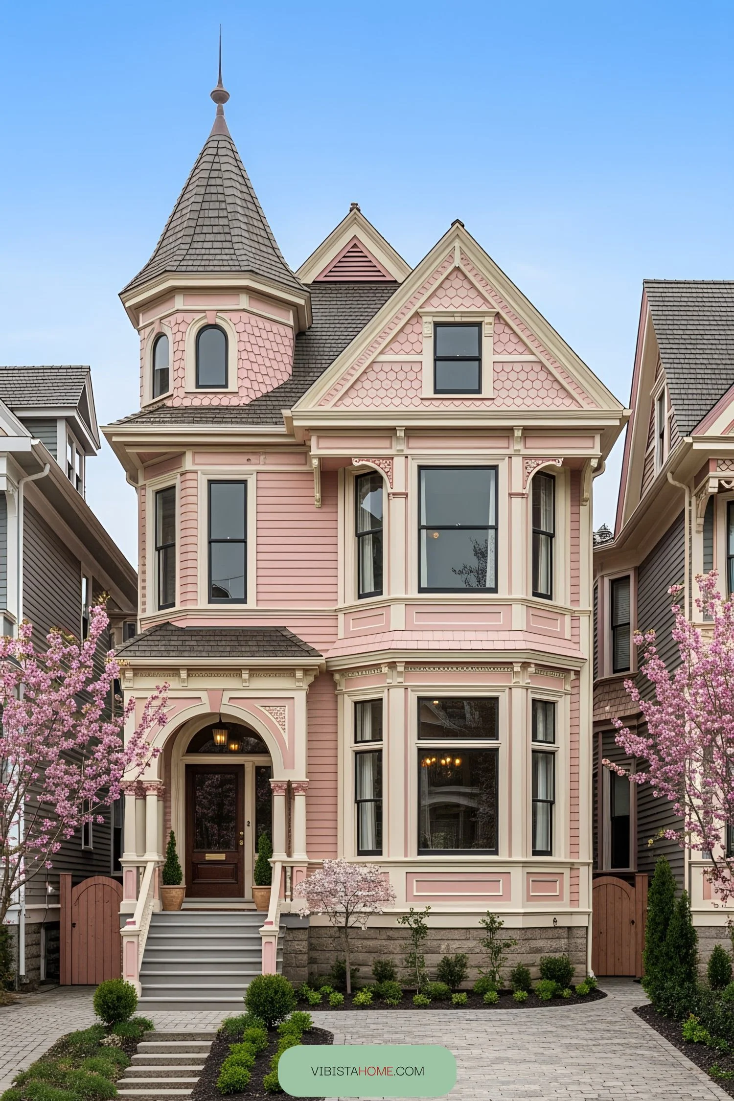 Blushing Gingerbread Mansion Details