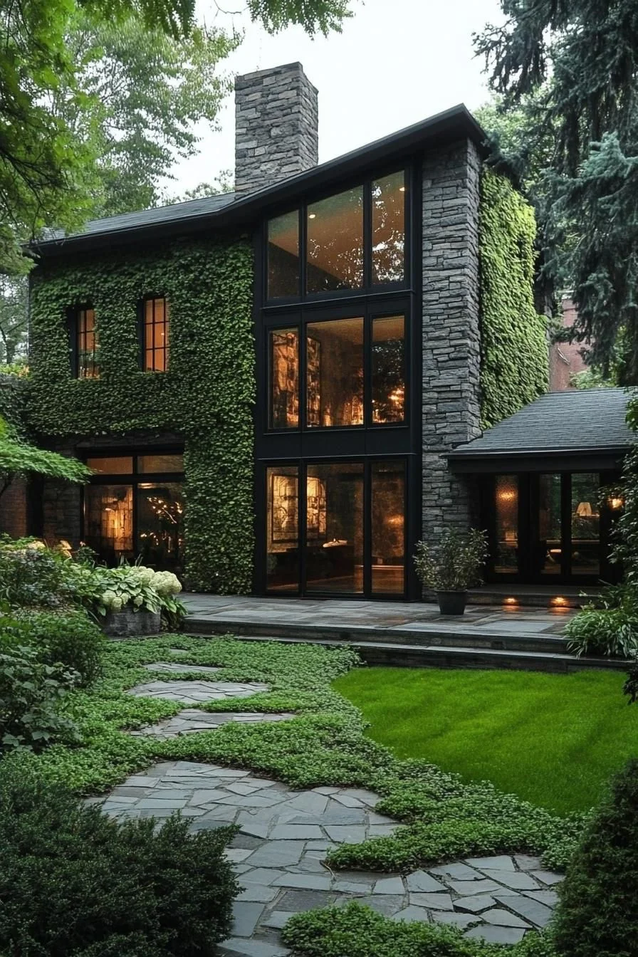 Stone Retreat Surrounded by Lush Greenery