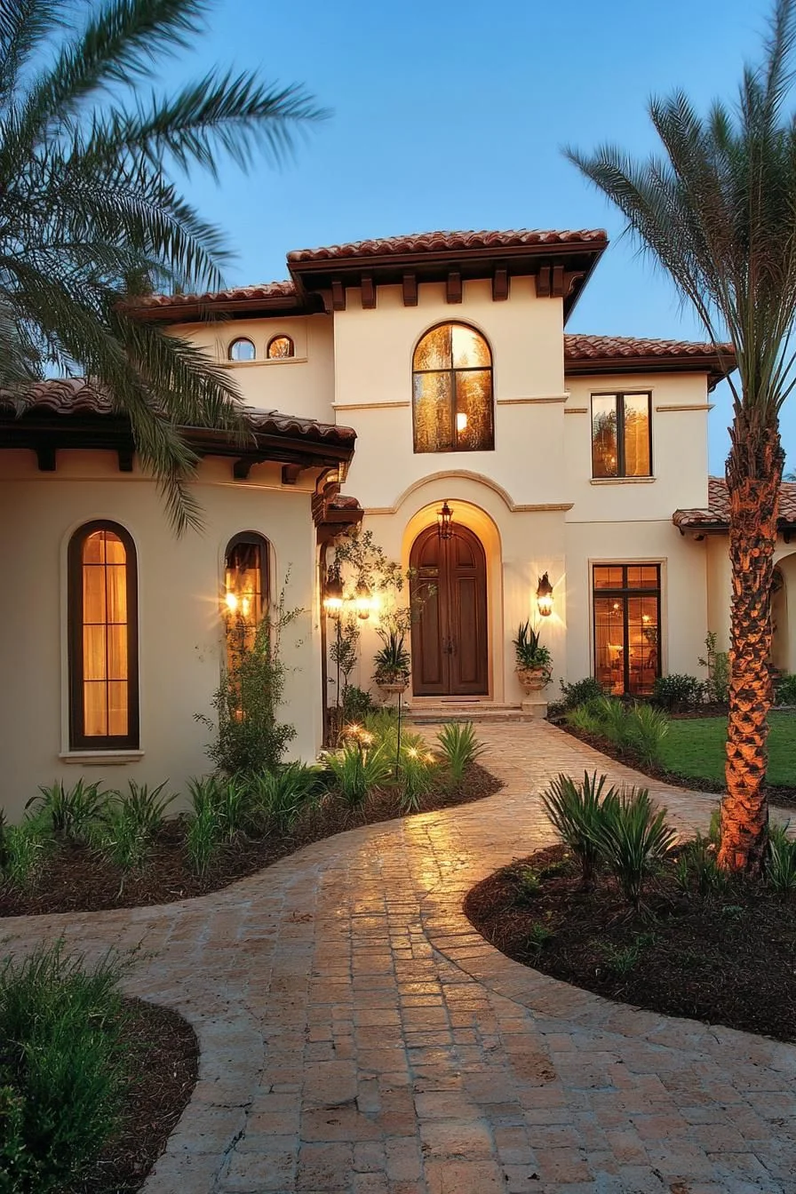 A Tropical Home With Archway Details