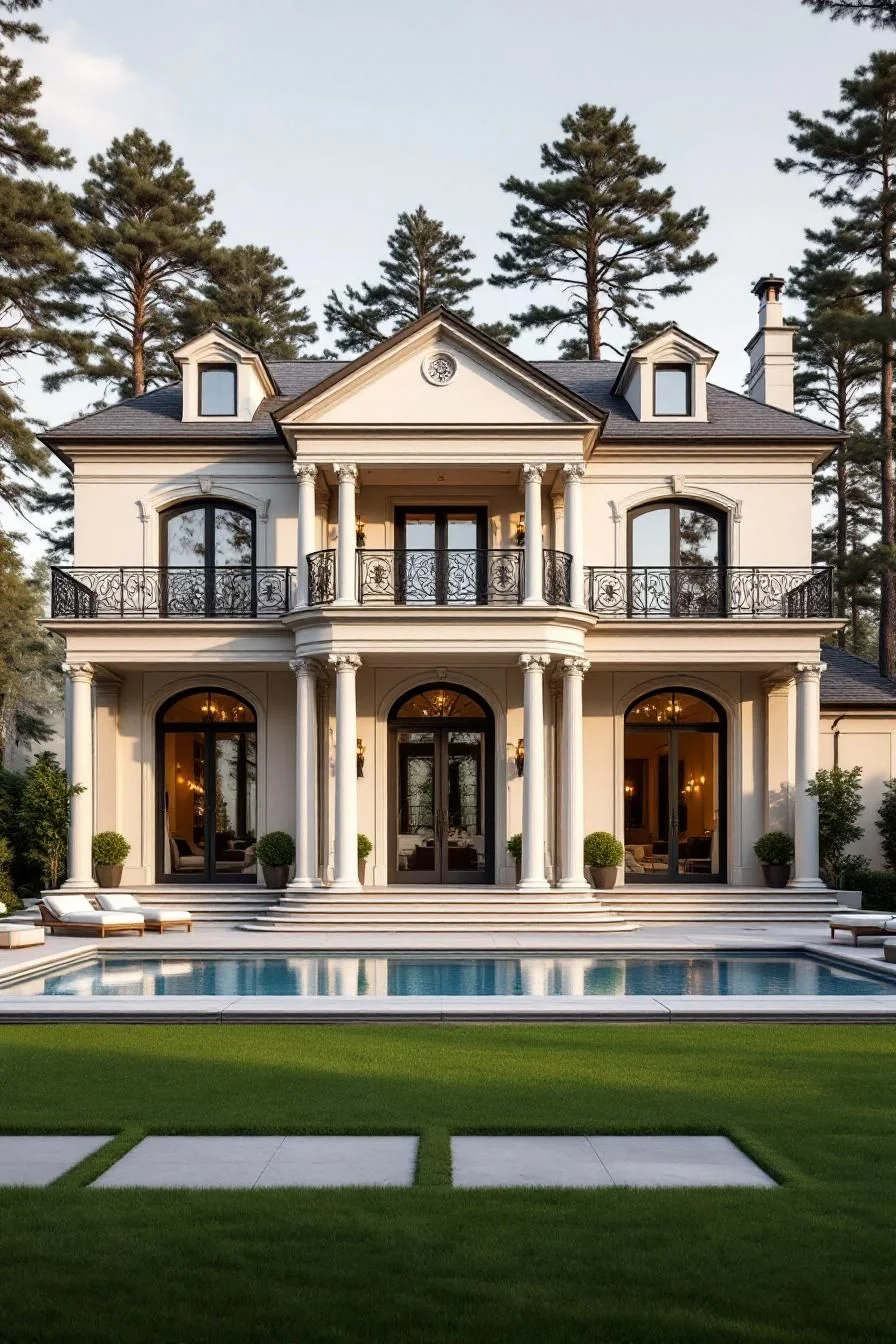 Villa Framed by Grand Columns