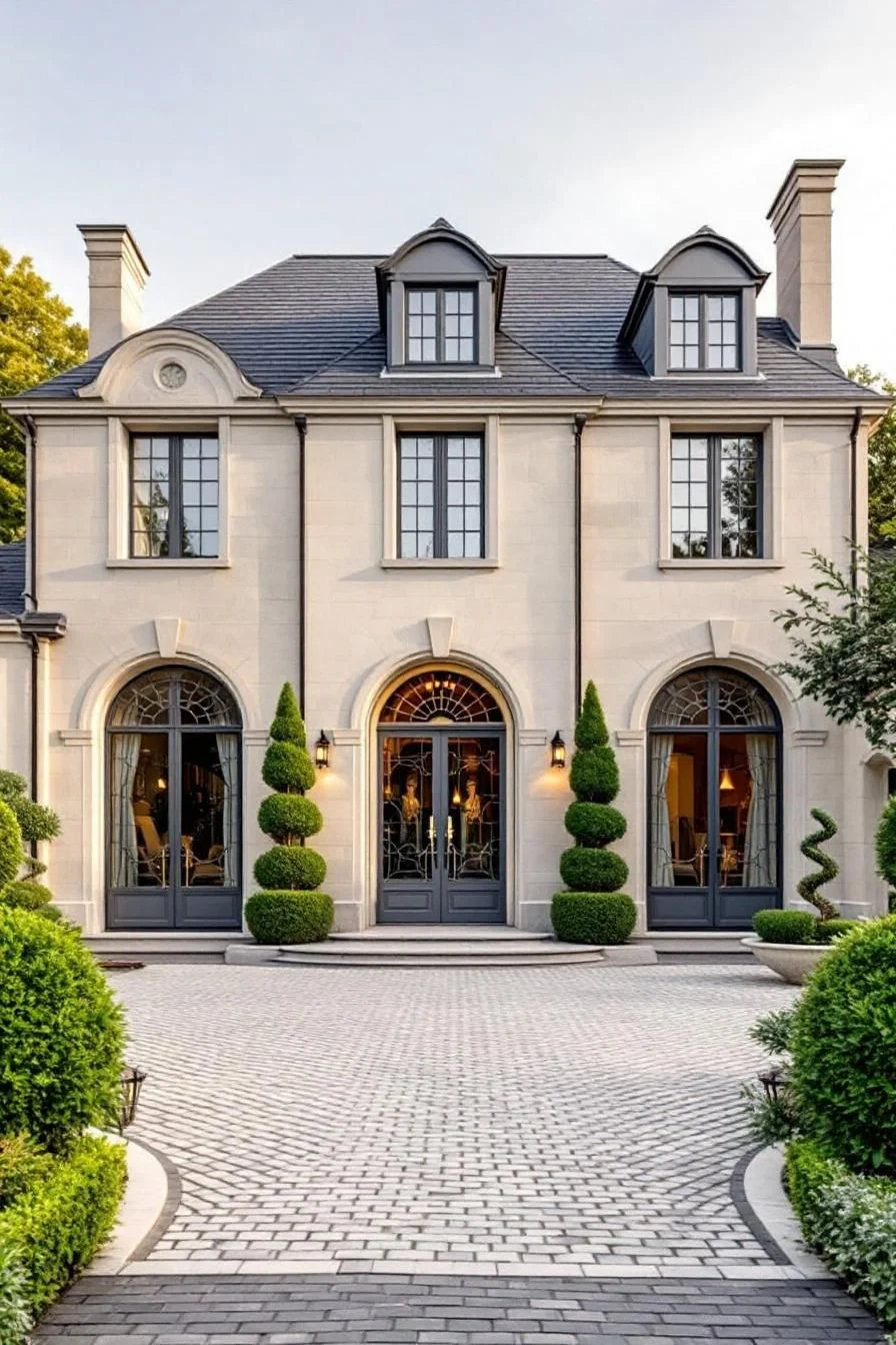 Stone Château With Topiary Details