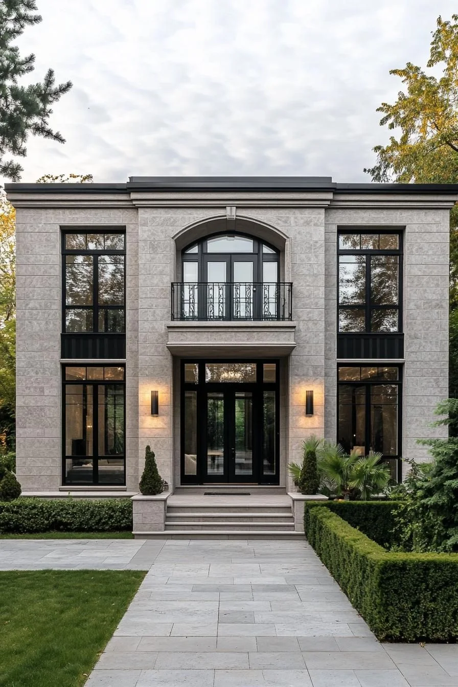 A Neoclassical Home in Morning Light