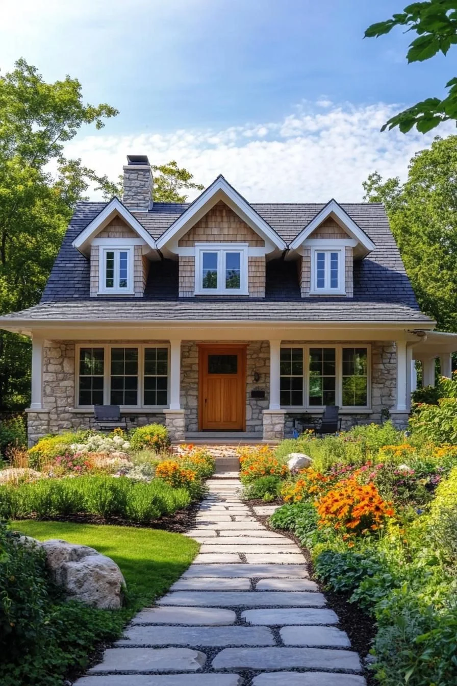 Stone Cottage with Floral Details