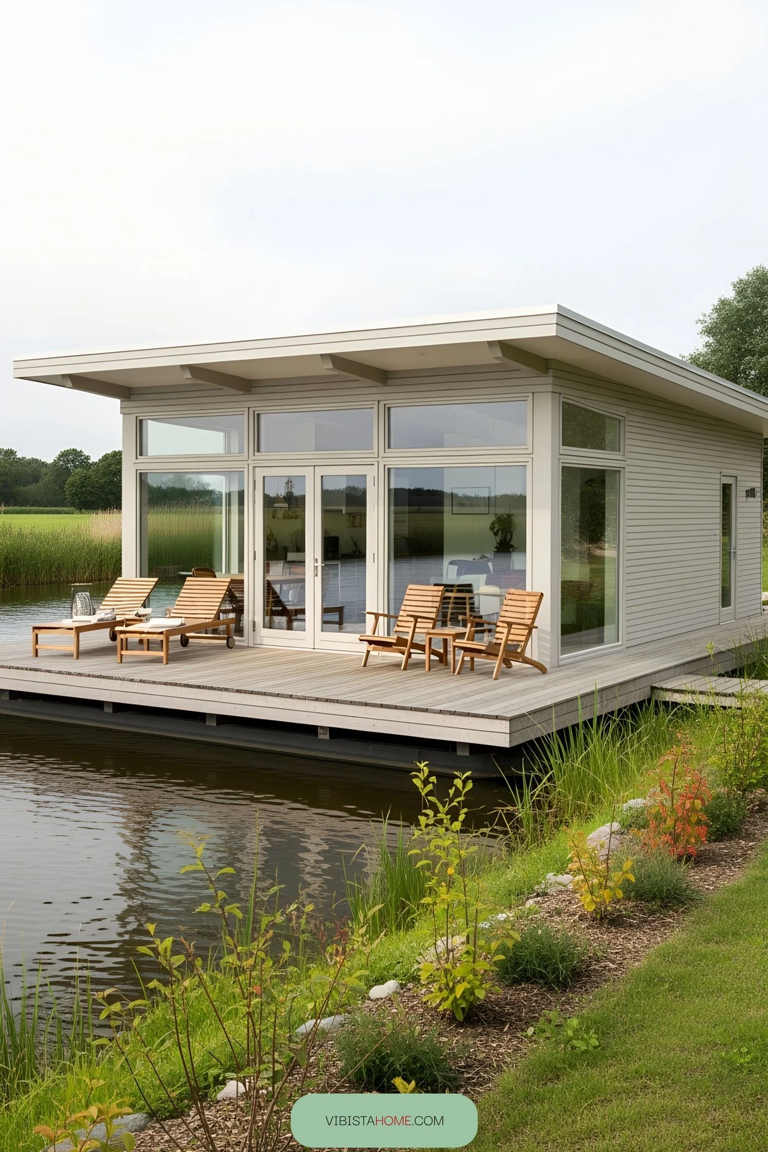 A Glass-Walled Breezy Home on the Water