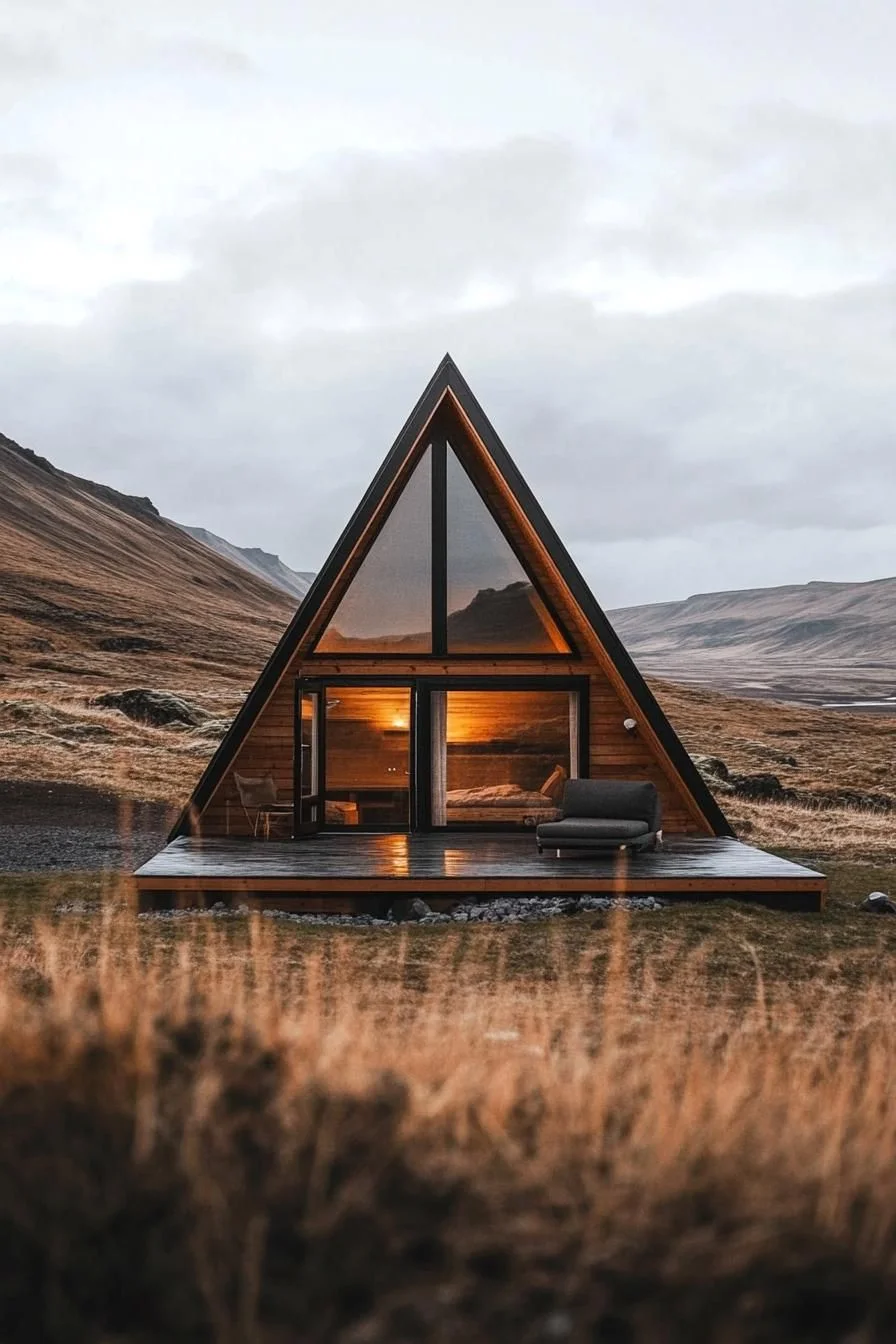 An A-Frame Cabin With Mountain Views
