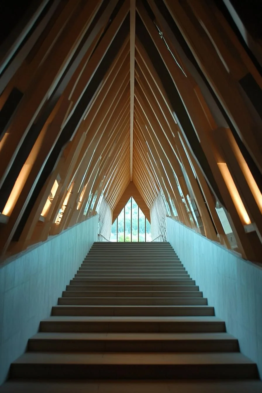 Wooden Tunnel Staircase Pavilion