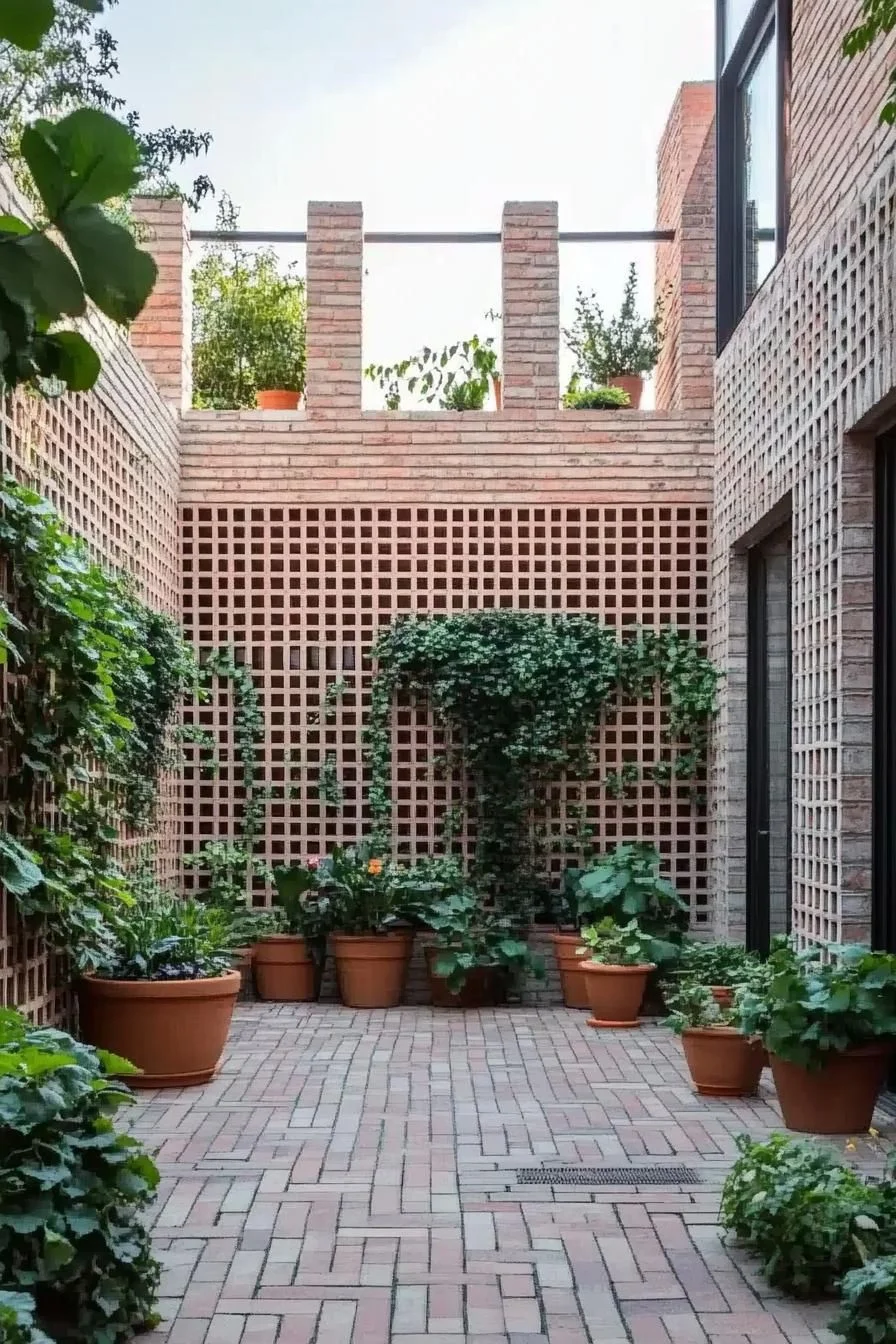 Brick Facade With Lush Landscaping