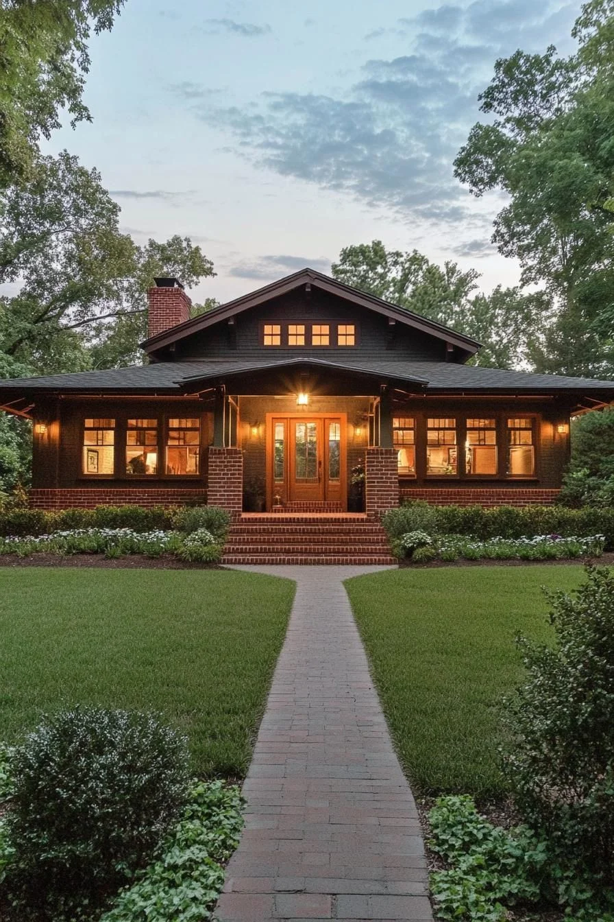 A Twilight Farmhouse Warmed by Lantern Light
