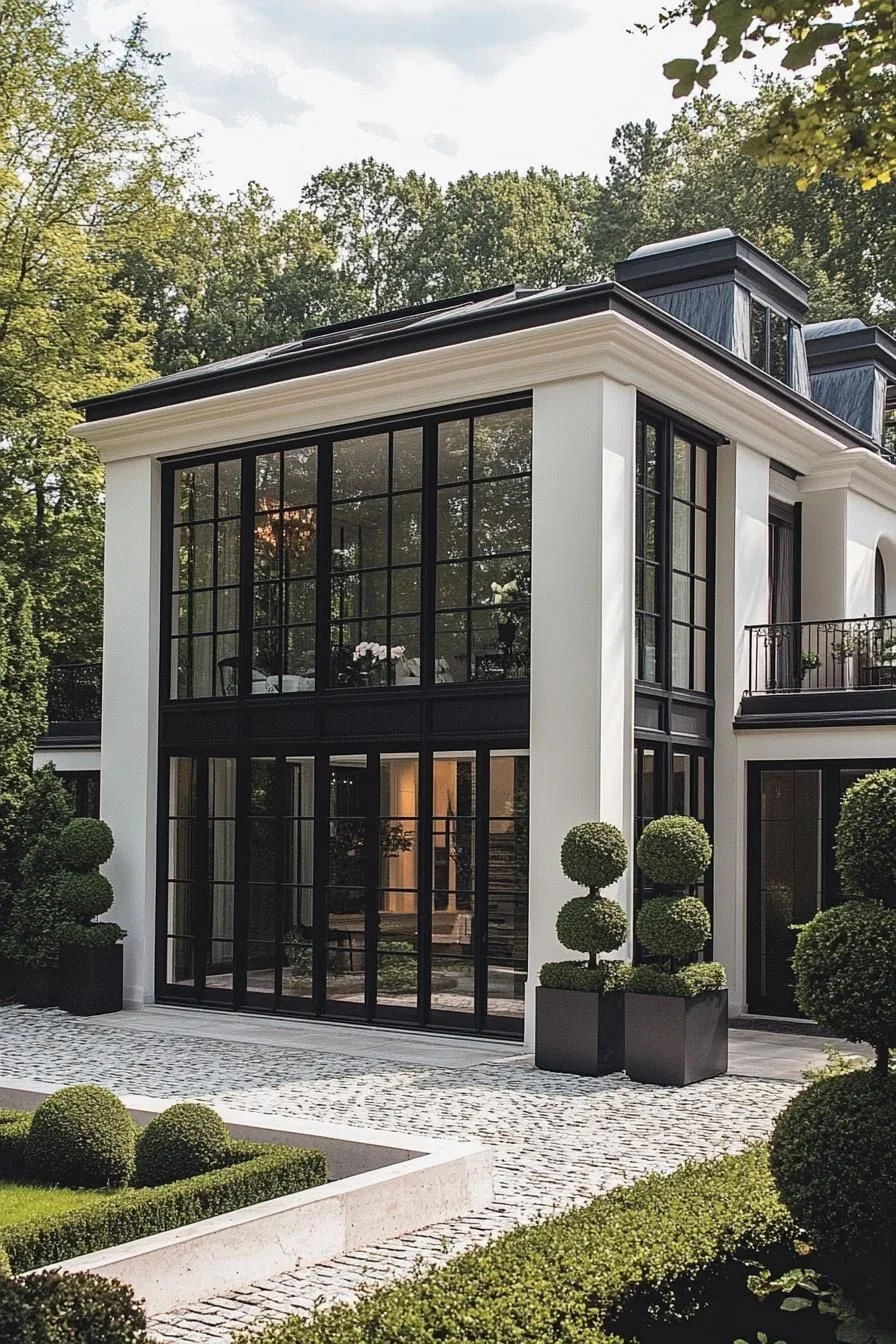 Modern French Home With Glass Details