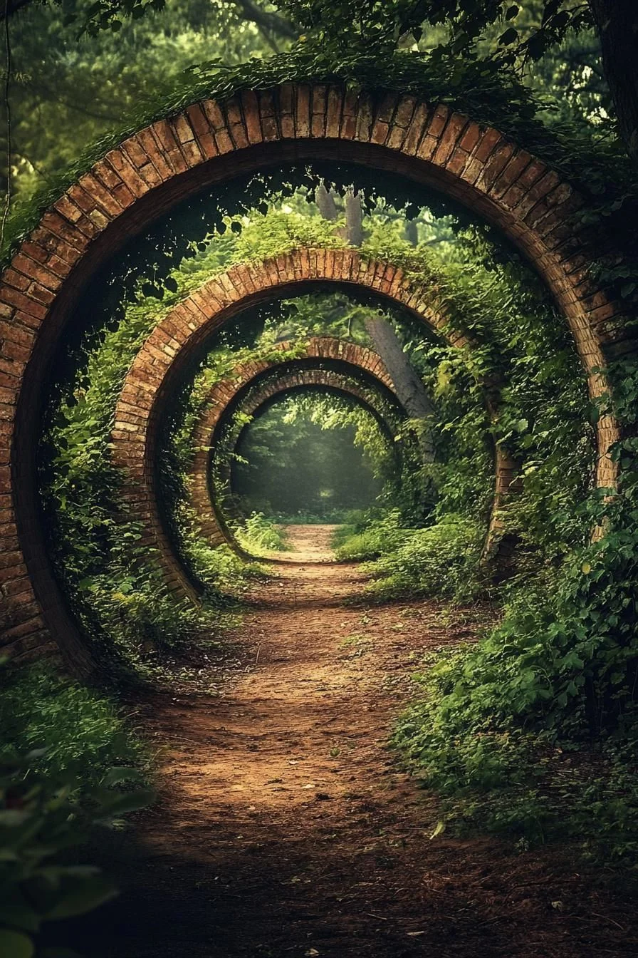 Garden Passage With Arched Greenery