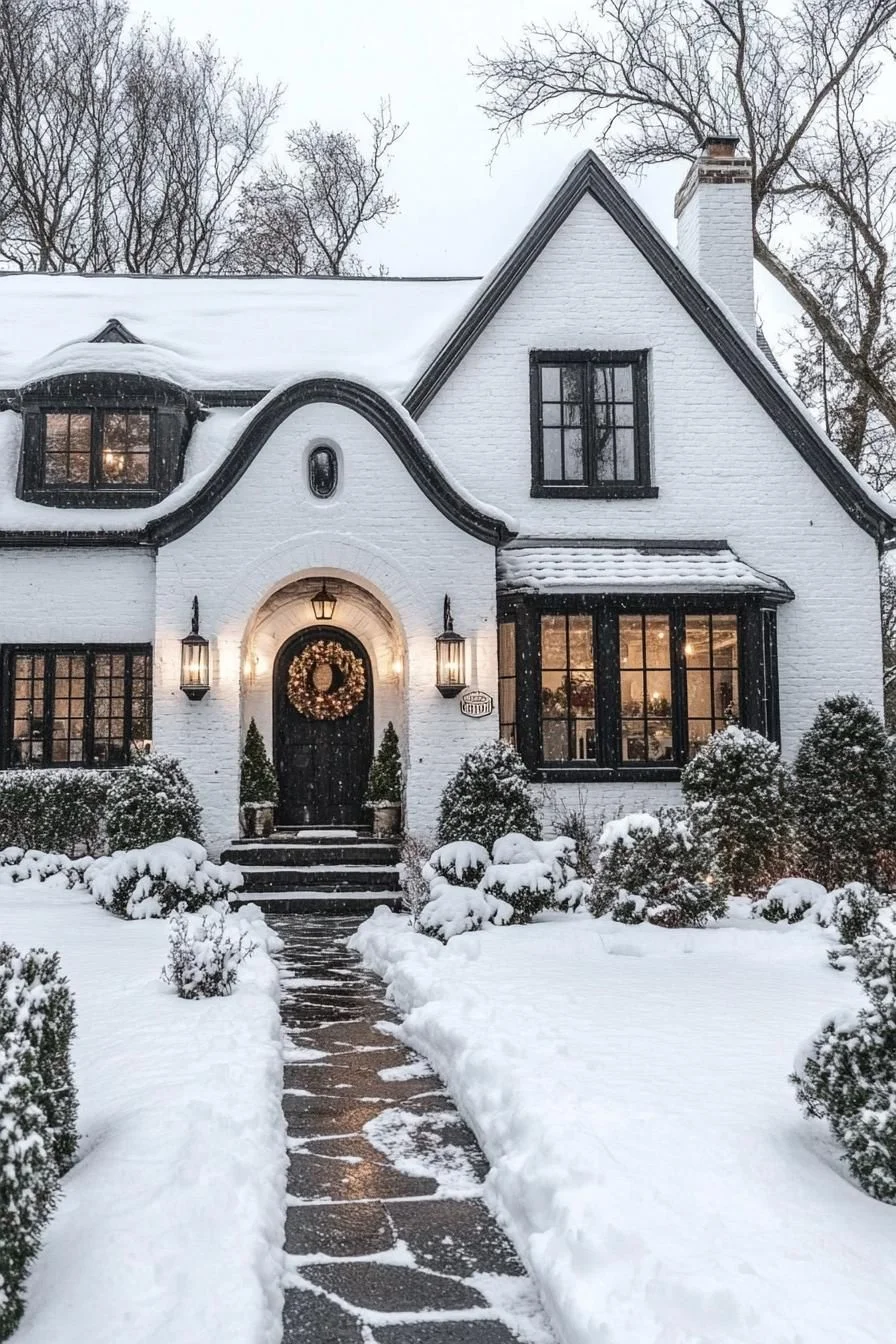 Elegant Tudor Style Dusted in Snow