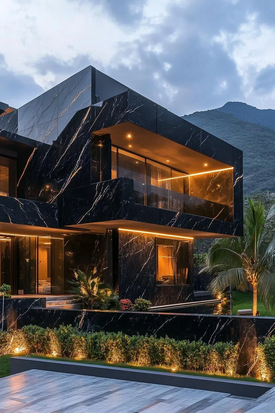 An Illuminated Nest of Midnight Marble