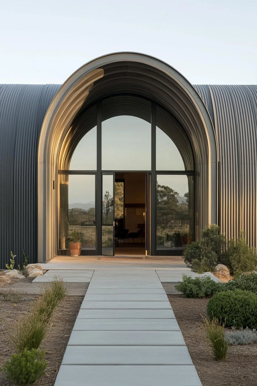 Architectural Charm in a Curved Frame