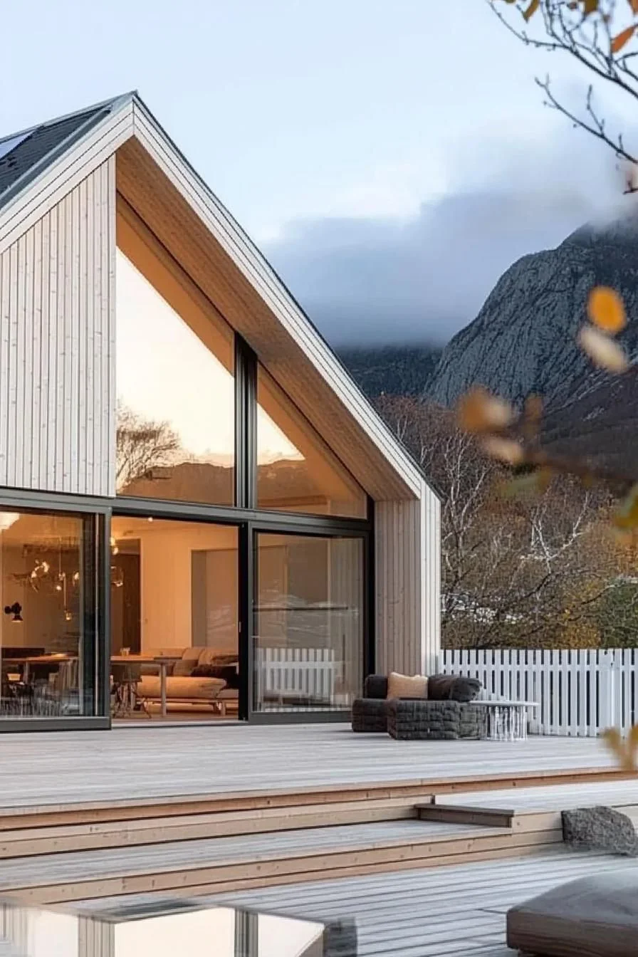 Timber Gable House Facing Mountain Peaks