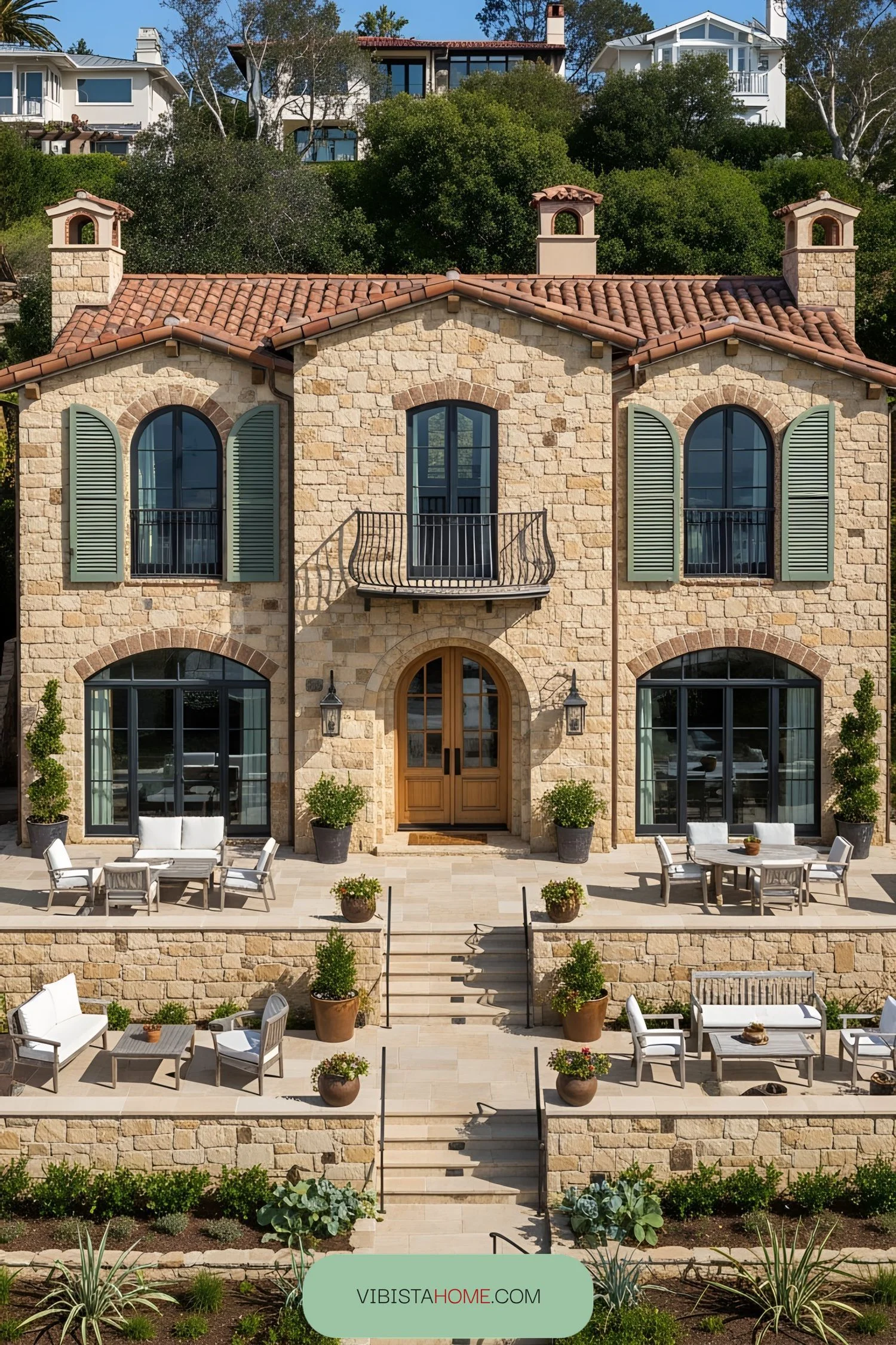 A Beachfront Villa with Tuscan Style