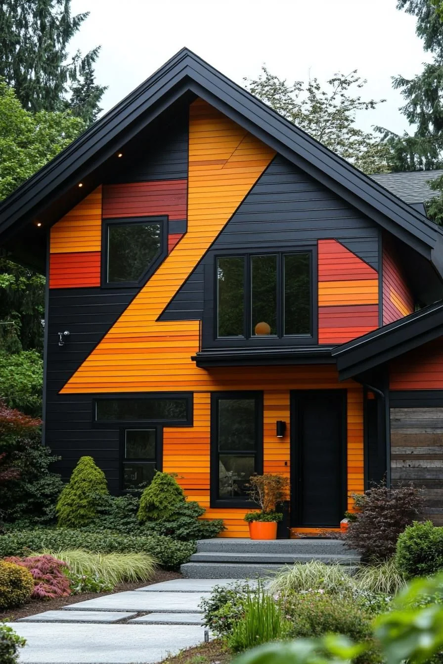 Lumber Facade in Vibrant Colors