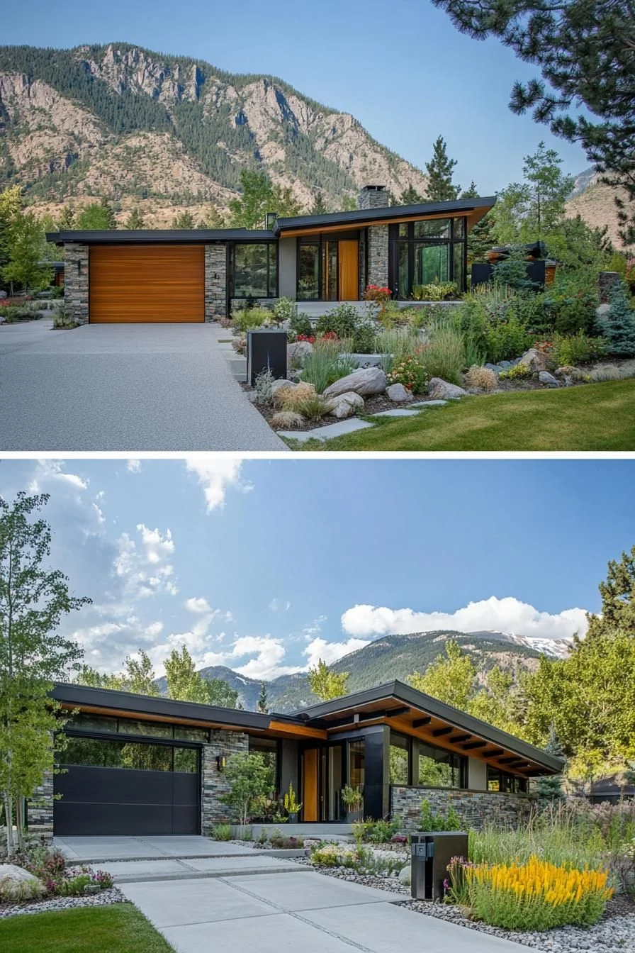 Modern Ranch Set Against the Mountains