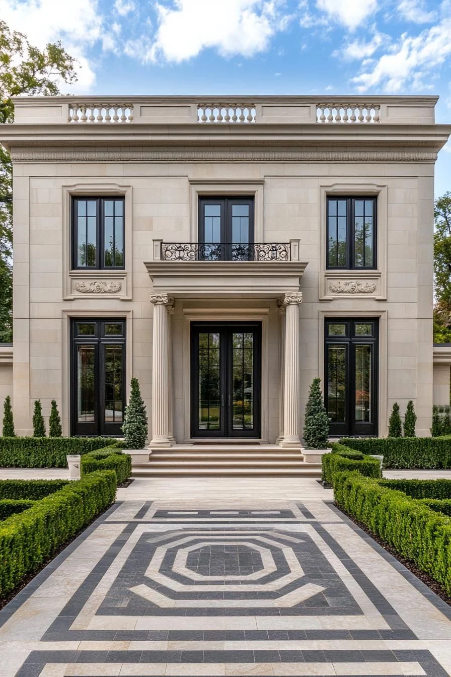 Regal Home With Stylish Symmetry