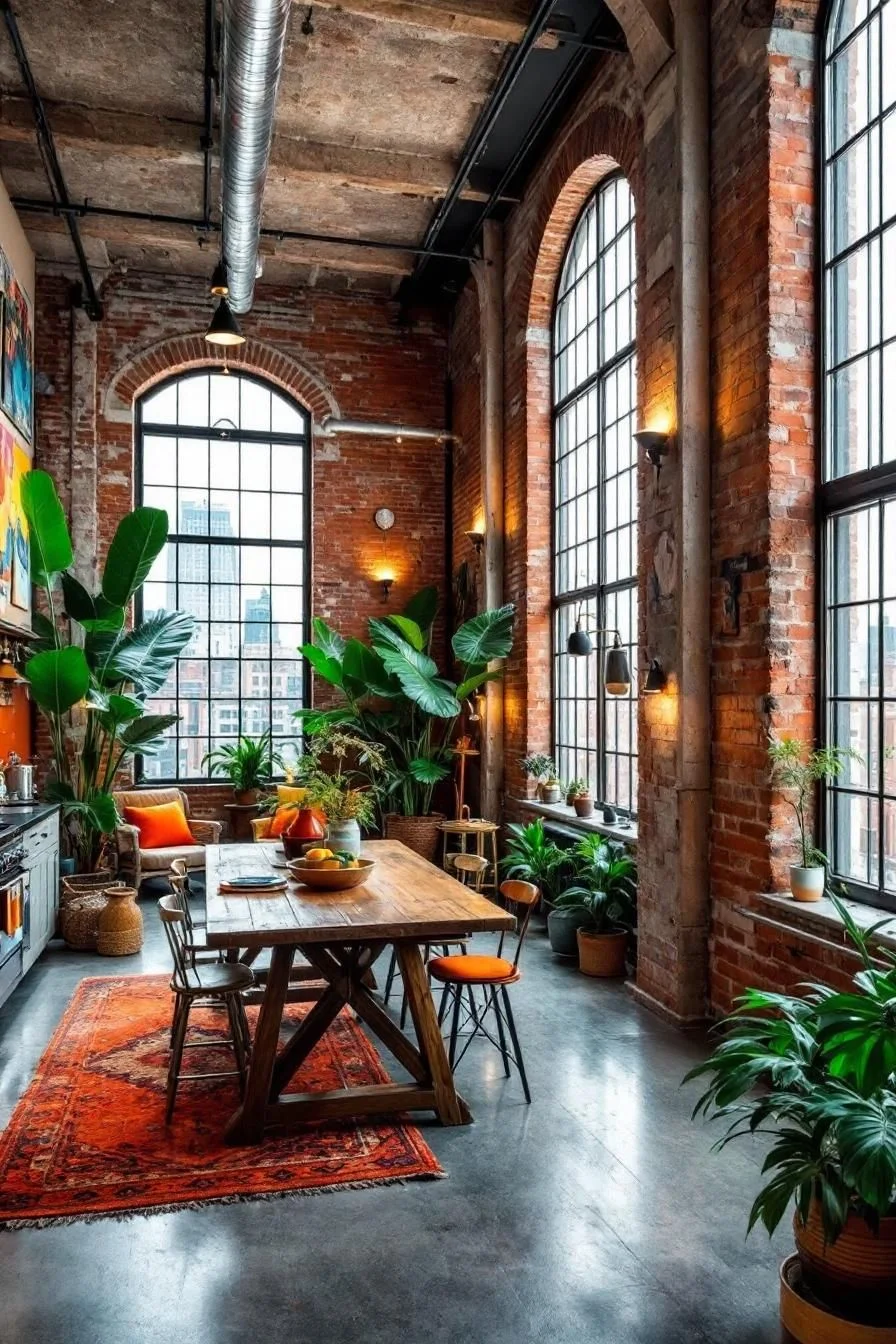A Sunlit Brick Loft Retreat