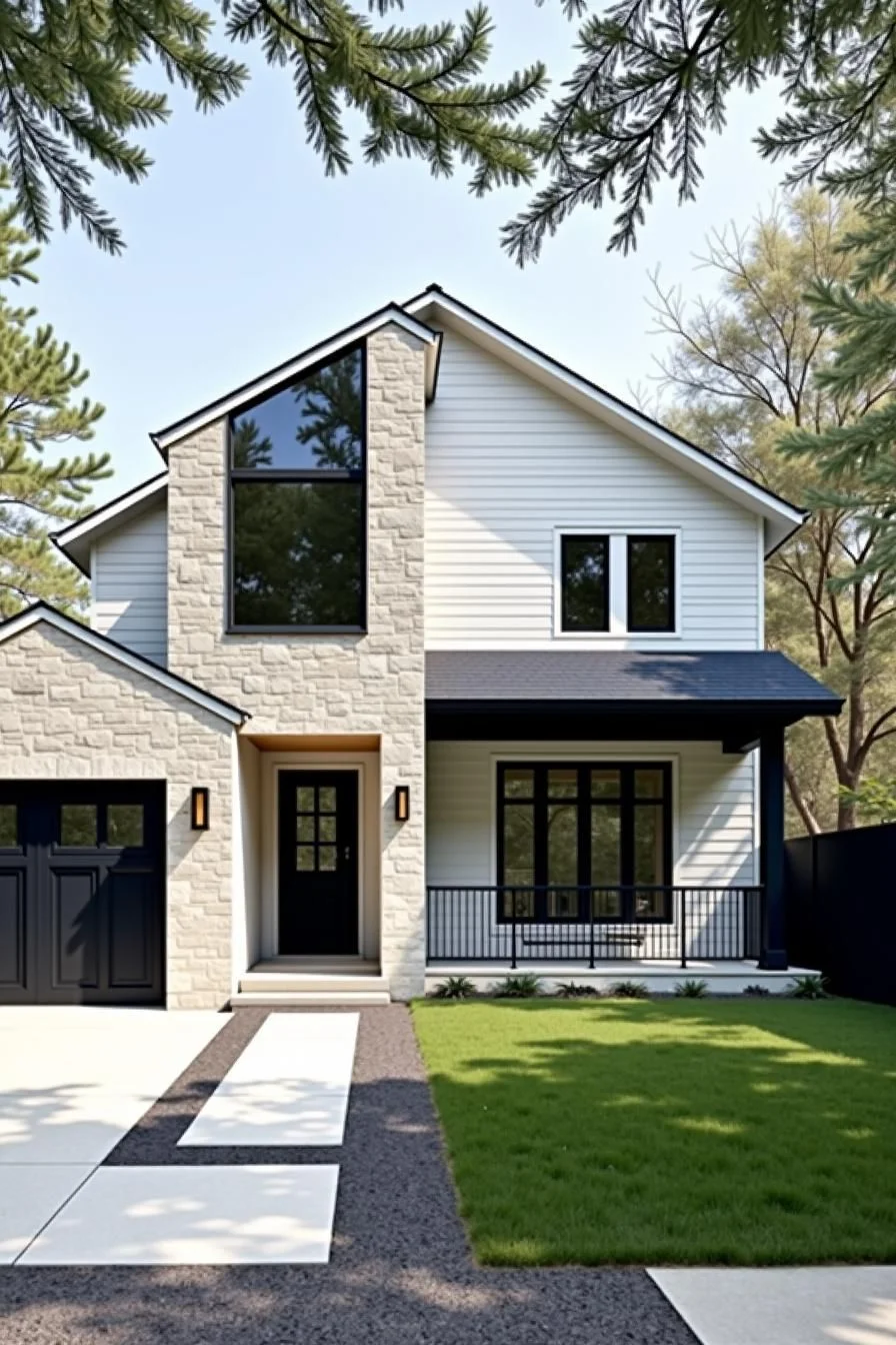 Stone Facade House Design