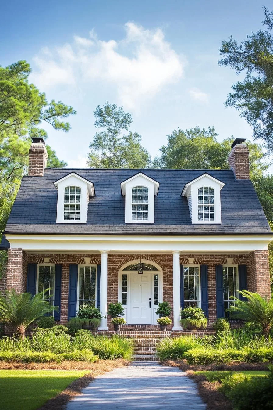 A Colonial Revival Home With Two Chimneys